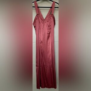 Anthropologie Backless Silk Midi Dress - Taupe / Rose / Mauve - size 10 - NWT